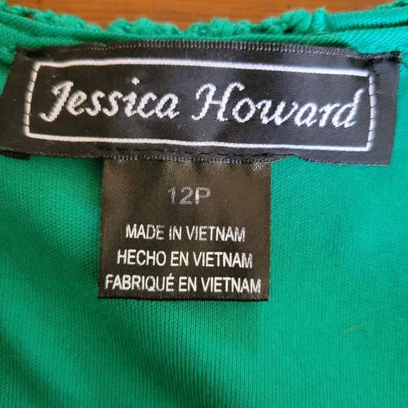 green lace shift dress 12P by Jessica Howard - Picture 6 of 6
